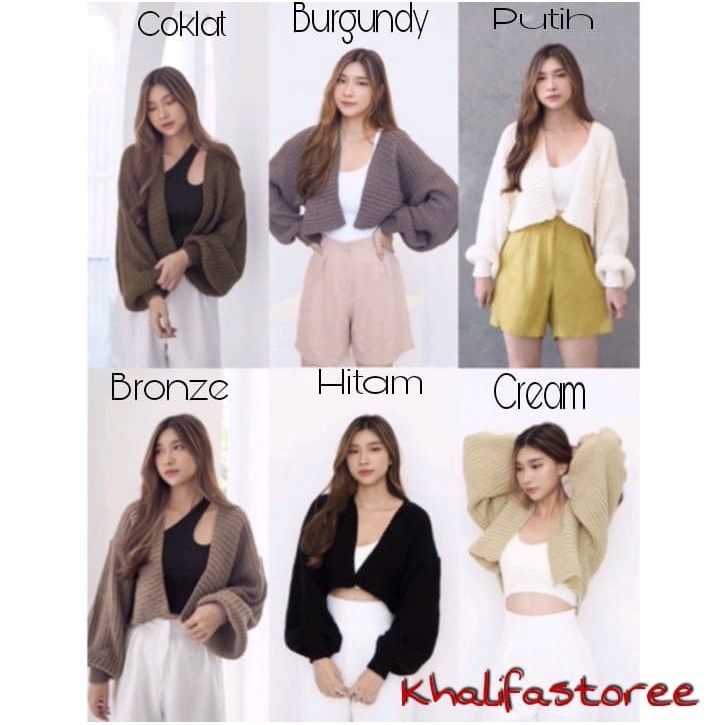 Ryo Crop Cardigan / Crop Cardigan Premium / Oversize Cardigan / Baloon Cardigan / Outer Knit