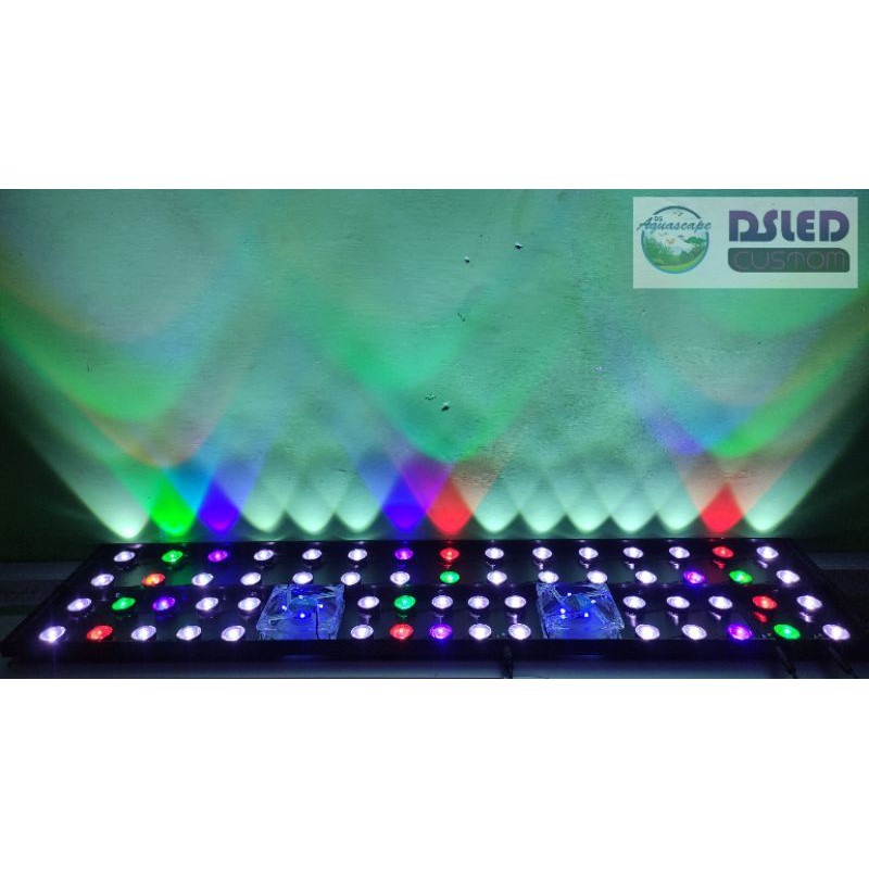 Lampu aquascape led hpl 72 watt + lensa dan kipas ukuran 80cm 90cm 100cm