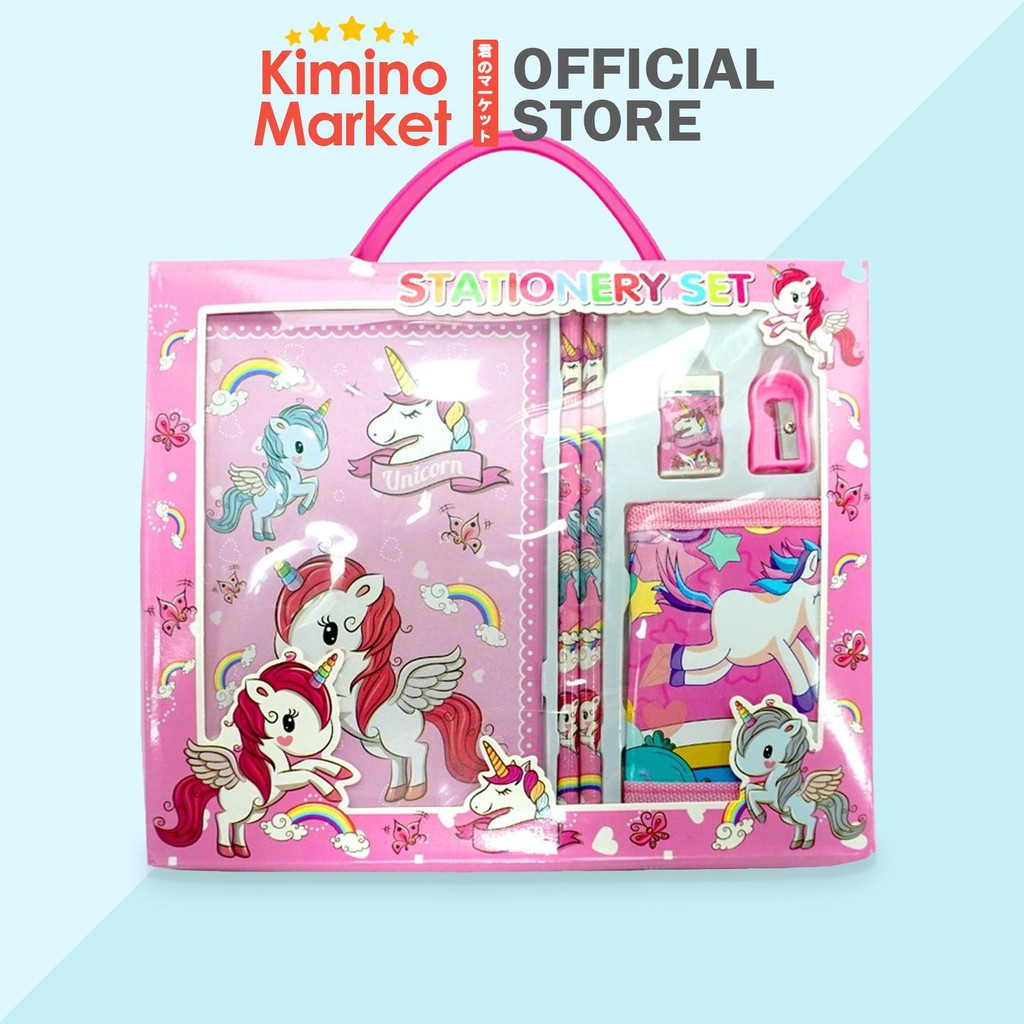 

Alat Tulis Set Dompet Untuk Siswa Unicorn Pensil Penghapus Peruncing Notebook Dompet Anak