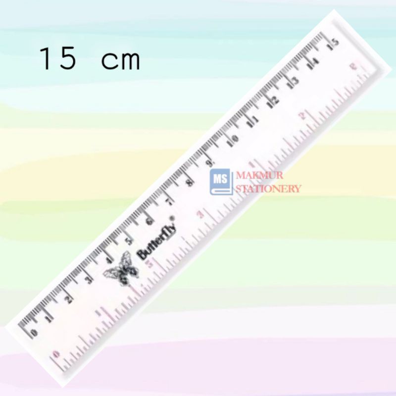 

Penggaris Plastik / Mistar Plastik Butterfly 15cm