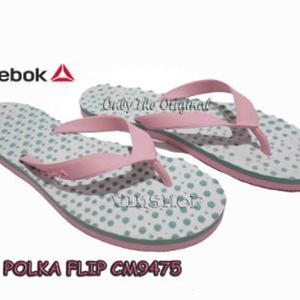 RECOMMENDED REEBOK POLKA FLIP II. SEA SIDE. PINK GLOW. SANDAL JEPIT. ORIGINAL CM9475 DISKON