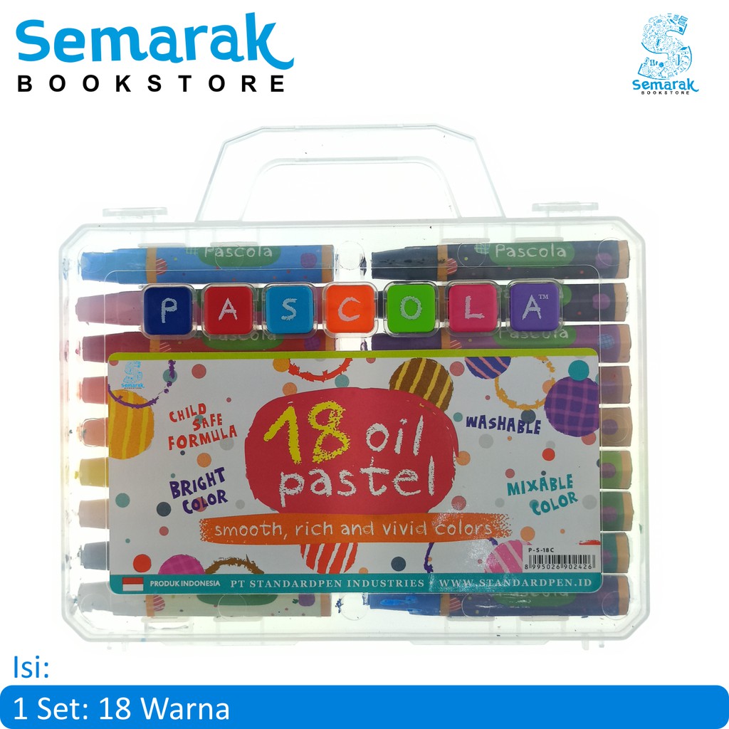 

Krayon Dapat Dicuci Pascola Oil Pastel - 18 Warna