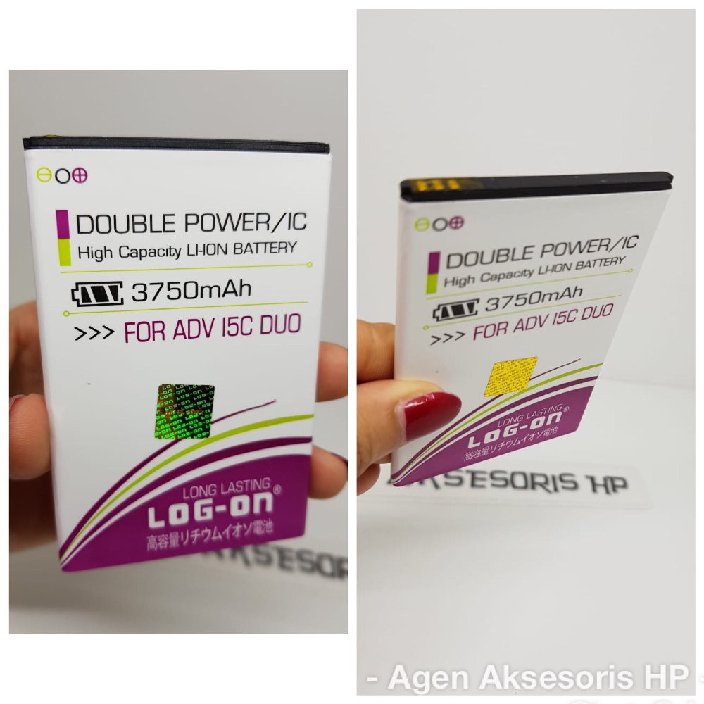 Baterai Advan i5C Duo 4G LTE Batre Advan i5C Lite Battery LOG-ON Double Power 2 IC 3750mAh