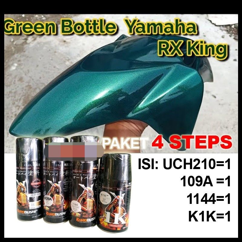 PAKET SAMURAI PAINT SUPER GREEN HIJAU BOTOL 1144 Cat Semprot Tahan Bensin