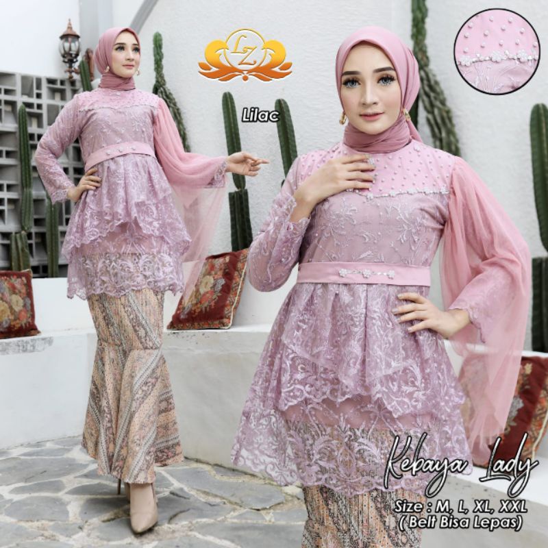 Permata Olshop / Kebaya Blouse Lady LK / Kebaya Modern / Baju Wisuda Terbaru / Brokat Pesta Mewah / Setelan Baju  Kebaya Wanita