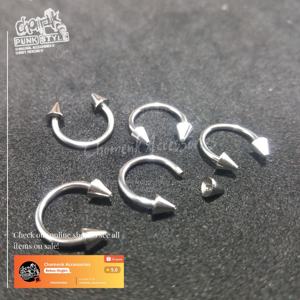 anting pria anting tindik anting titanium runcing anting tindik barbel anting titanium (kecil).