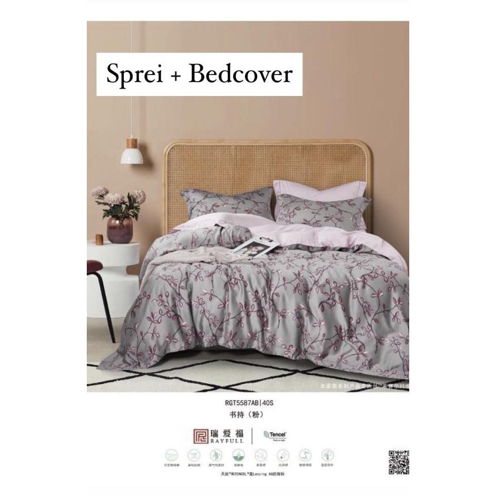 Sprei (+Bedcover) Tencel Motif Cherry Blossom - 90X200 Outlet.Chukyy