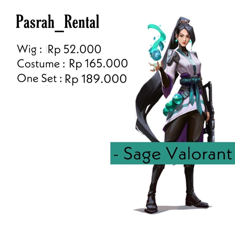 SEWA RENTAL KOSTUM / COSPLAY SAGE VALORANT