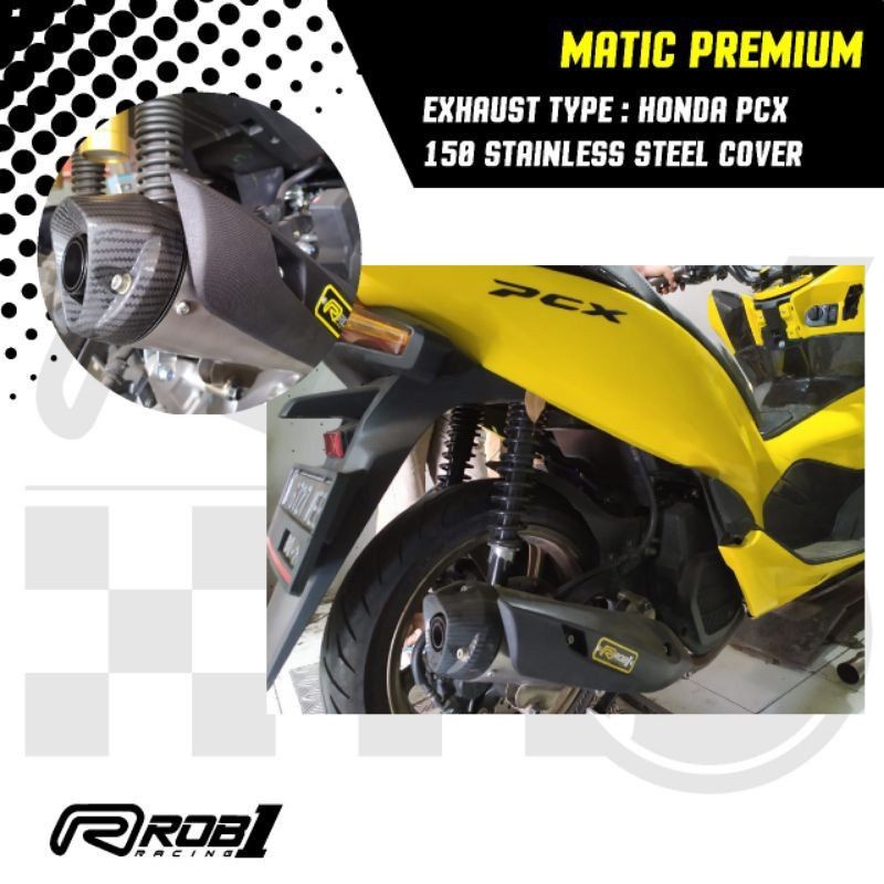 Knalpot Standar Racing Cup V Stainless ROB1 HONDA PCX150 PCX 150