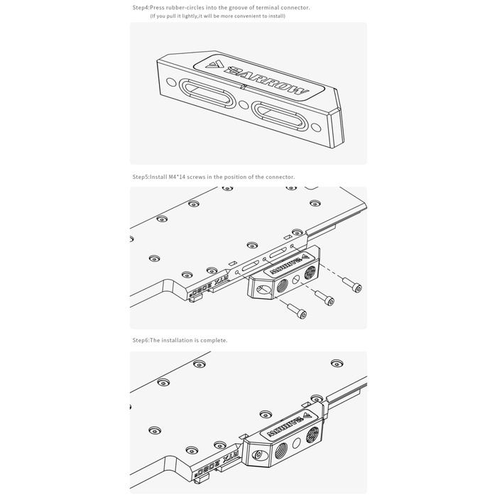 BARROW BSHQT-PA Acrylic Change Direction Top-Side GPU Block Bridge