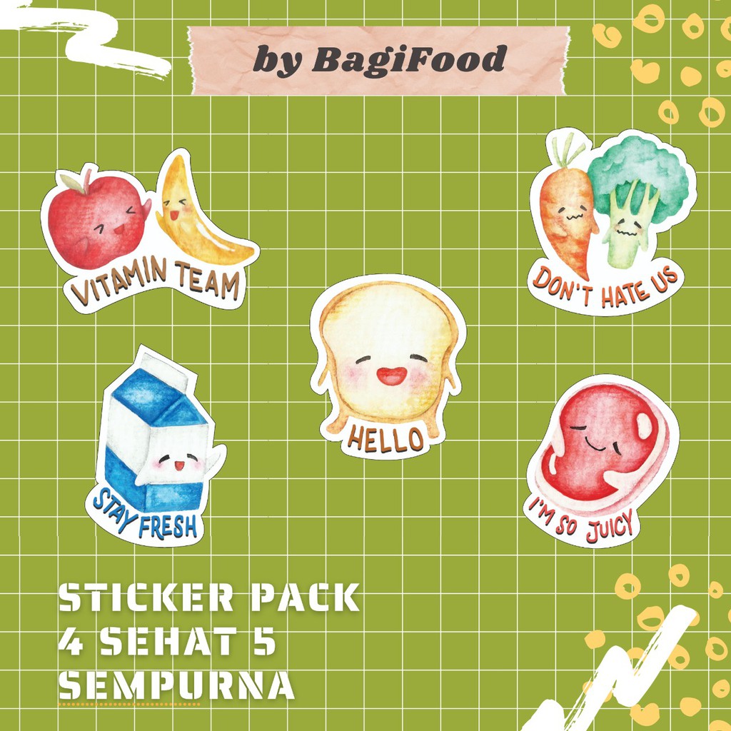 

STIKER MAKANAN 4 SEHAT 5 SEMPURNA BAGIFOOD