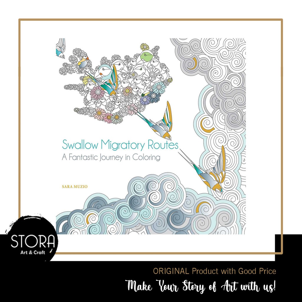 

Swallow Migratory Routes: A Fantastic Journey in Coloring Paperback / Coloring Book / Buku Import