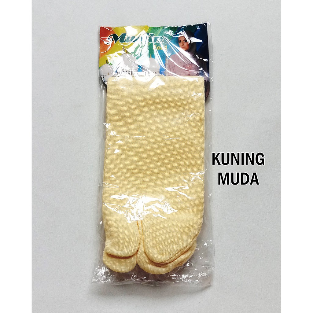Kaos Kaki Jempol Muslimah Polos Banyak Warna-Kuning Muda