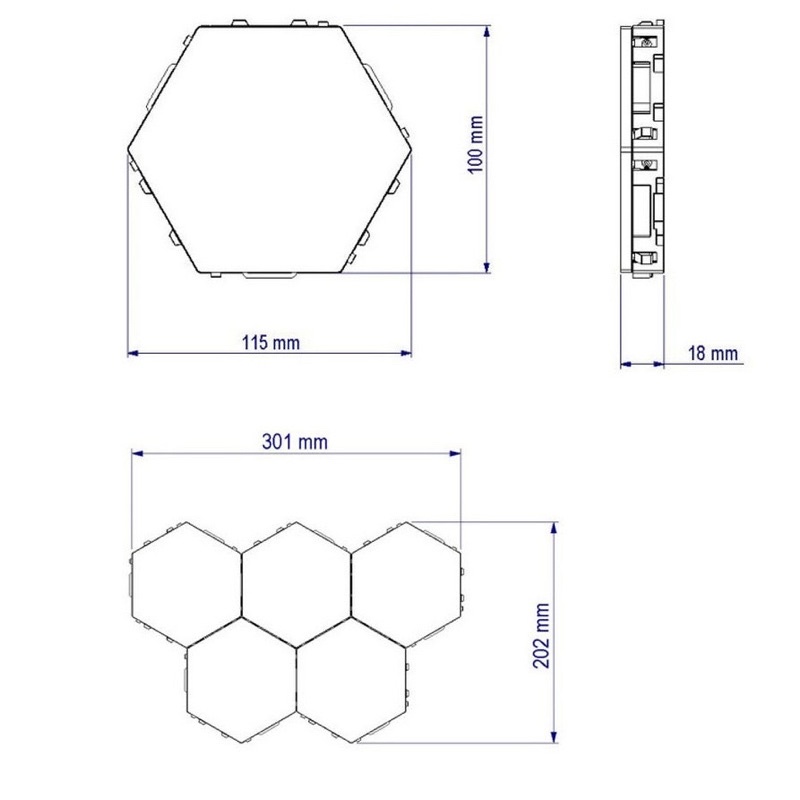 lampu hexagon / led touch / hexagonal