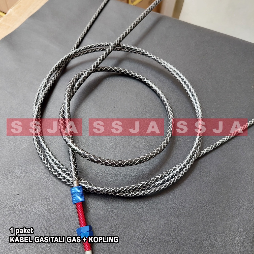 1 PAKET kabel gas varaisi/tali gas varasi ukuran 190cm dan kabel kopling/tali kopling varasi ukuran 90cm model serat