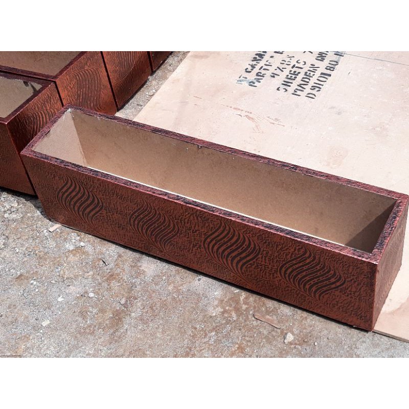 pot kayu vas bunga plastik artificial partisi panjang 75cm