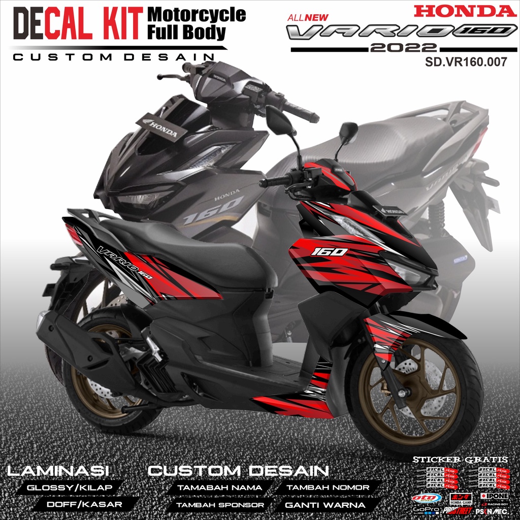 Decal VARIO 160 NEW 2022 - Dekal Stiker Striping Fullbody Fullblock List HONDA VARIO 160 NEW 2022 Cu