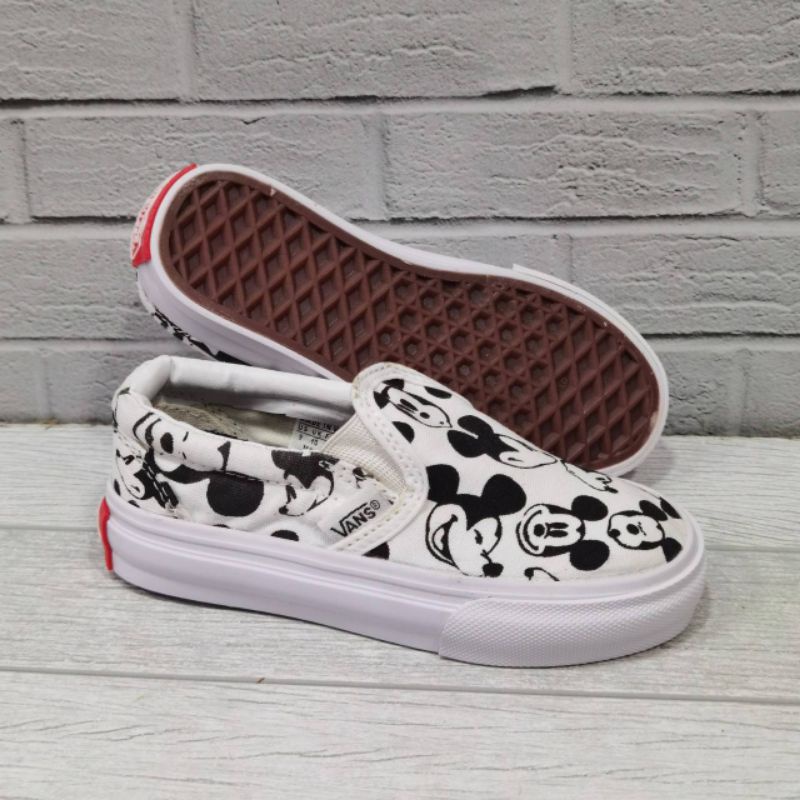 Sepatu Anak Vans Slip On Disney White Size 16 - 35 Premium Quality