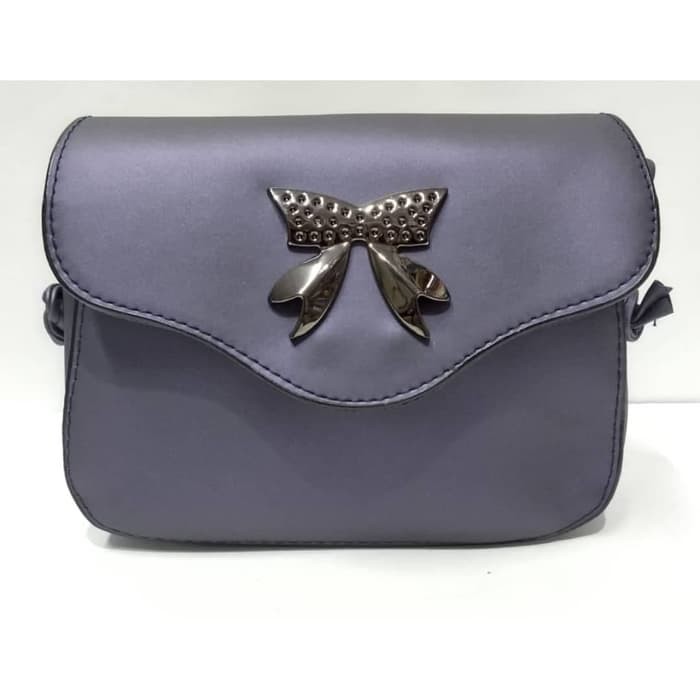 Dijual Tas Jelly Matte Polos Kupu Kecil 18 cm Selempang Wanita Warna Ungu Diskon