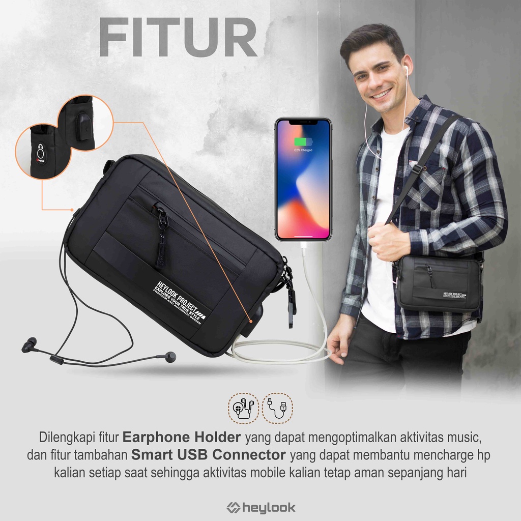 Tas Tangan Pria Waterproof Dompet Tangan Original Cluth High Class Bisa Selempang Tas Multifungsi 2 In 1 Sling Pouch Anti Air Premium