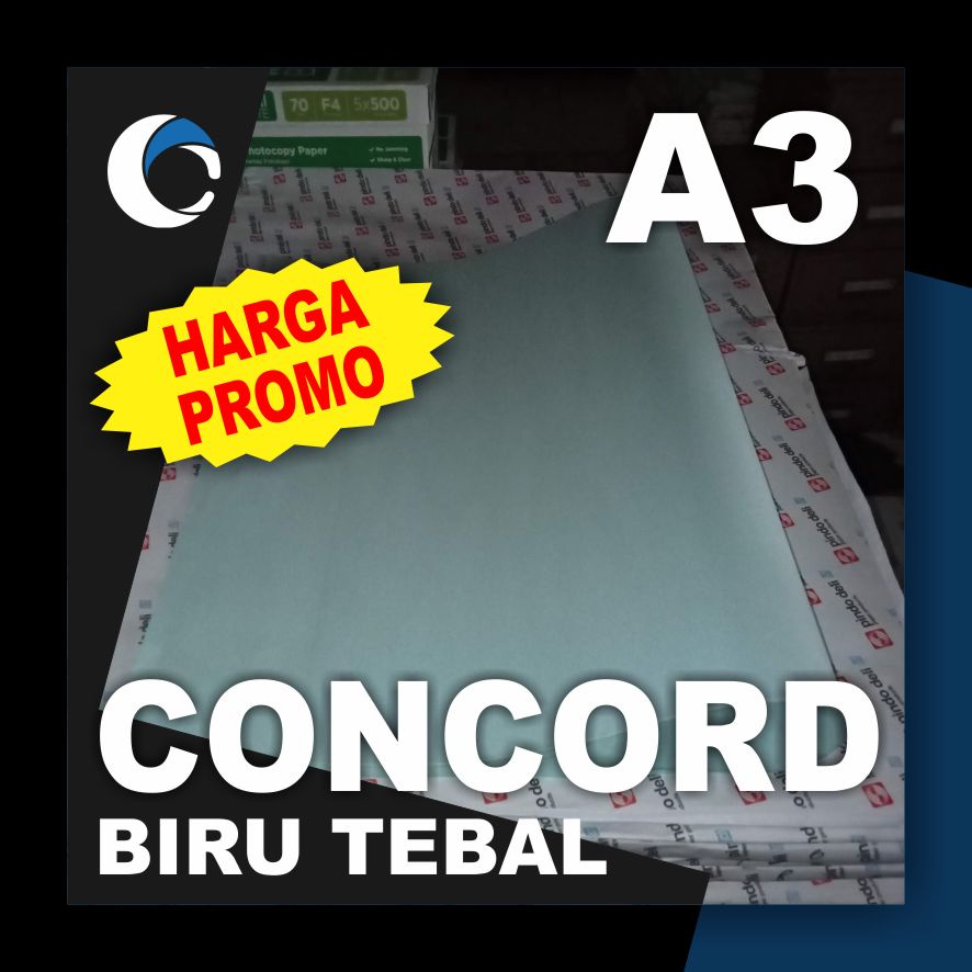 

KERTAS CONCORDE BIRU TEBAL 220 GSM Uk [ A3 ] 29.7 cm X 42 cm ( 50 LEMBAR )
