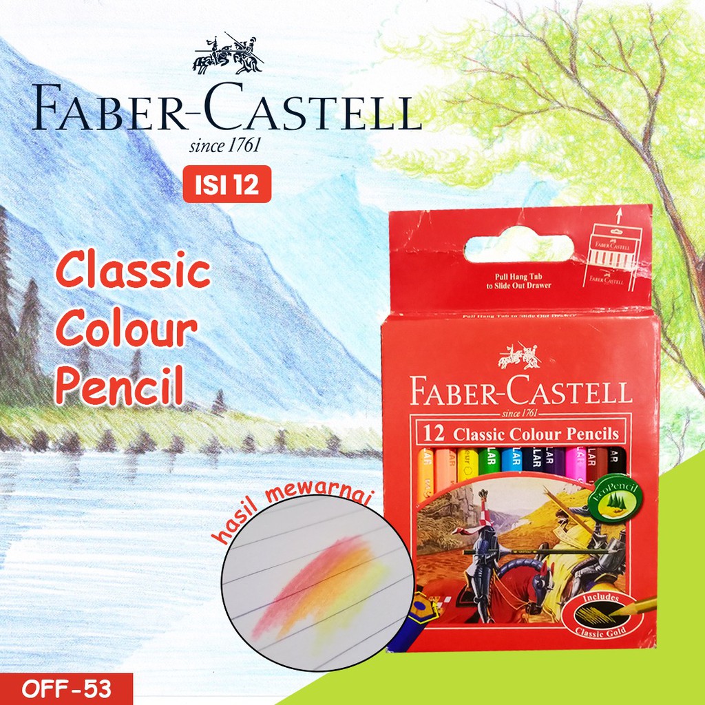 

Pensil Warna Faber Castell Classic Isi 12 warna / Pensil Warna Kayu