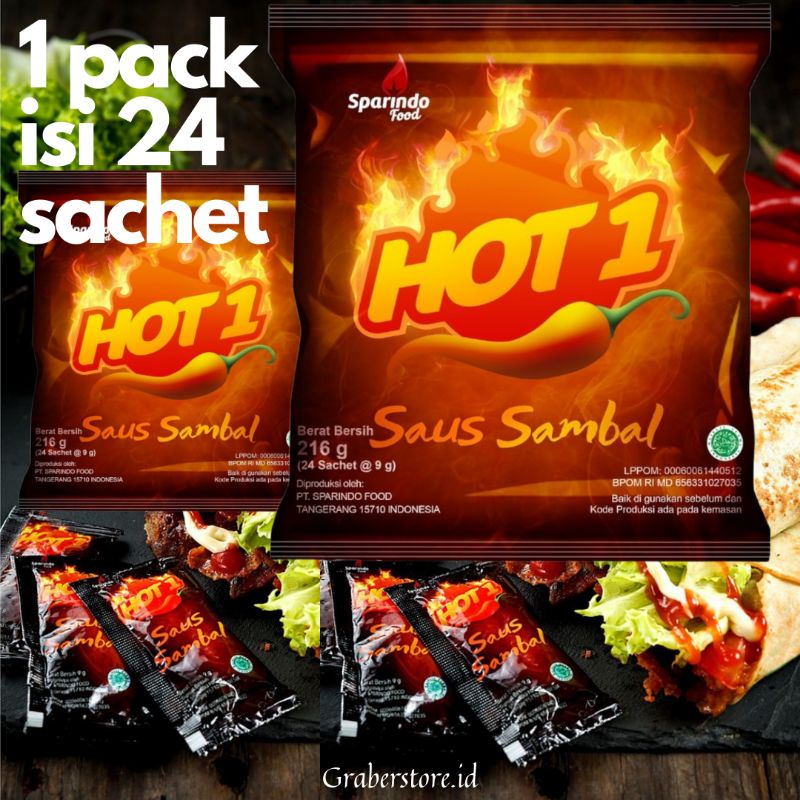 

Saus Sambal Hot 1 Sachet Isi : 24 pcs x 9 gram (isi 24 pcs)