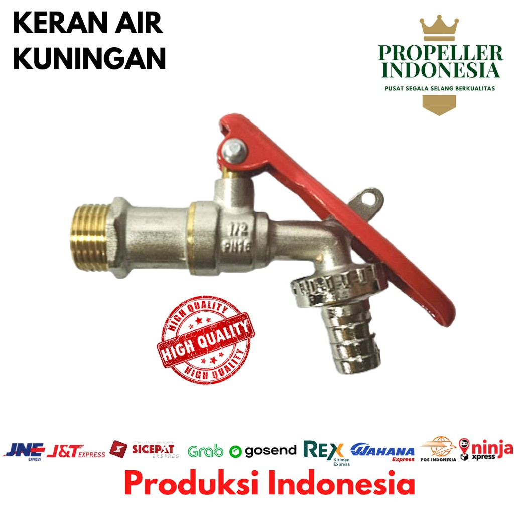 Keran Air Kuningan Kran Air Drat Fleksibel Tembok 1/2Inch Bisa Dikunci