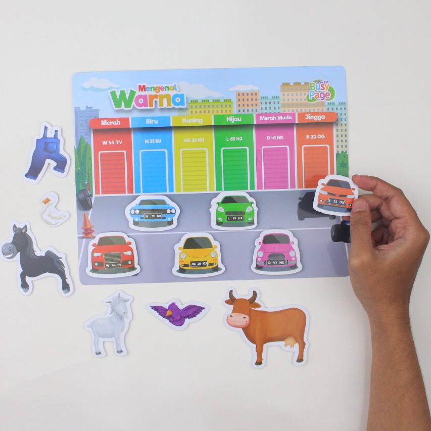 [1BOX ISI 2] KONSEP BUSY PAGE MENGENAL WARNA / ACTIVITY SHEET / MAINAN EDUKASI ANAK