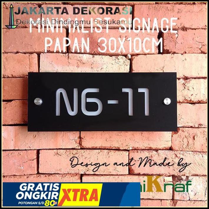 Jual Papan Nomor Rumah Modern Minimalis - Acrilic / Persegi Sedang ...