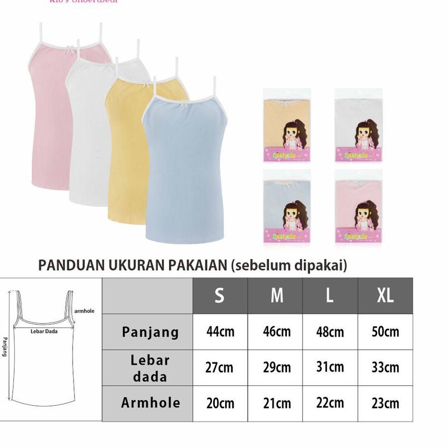 Nathalie Kids Singlet Tanktop Atasan Anak Perempuan 4 PCS NTKA 615