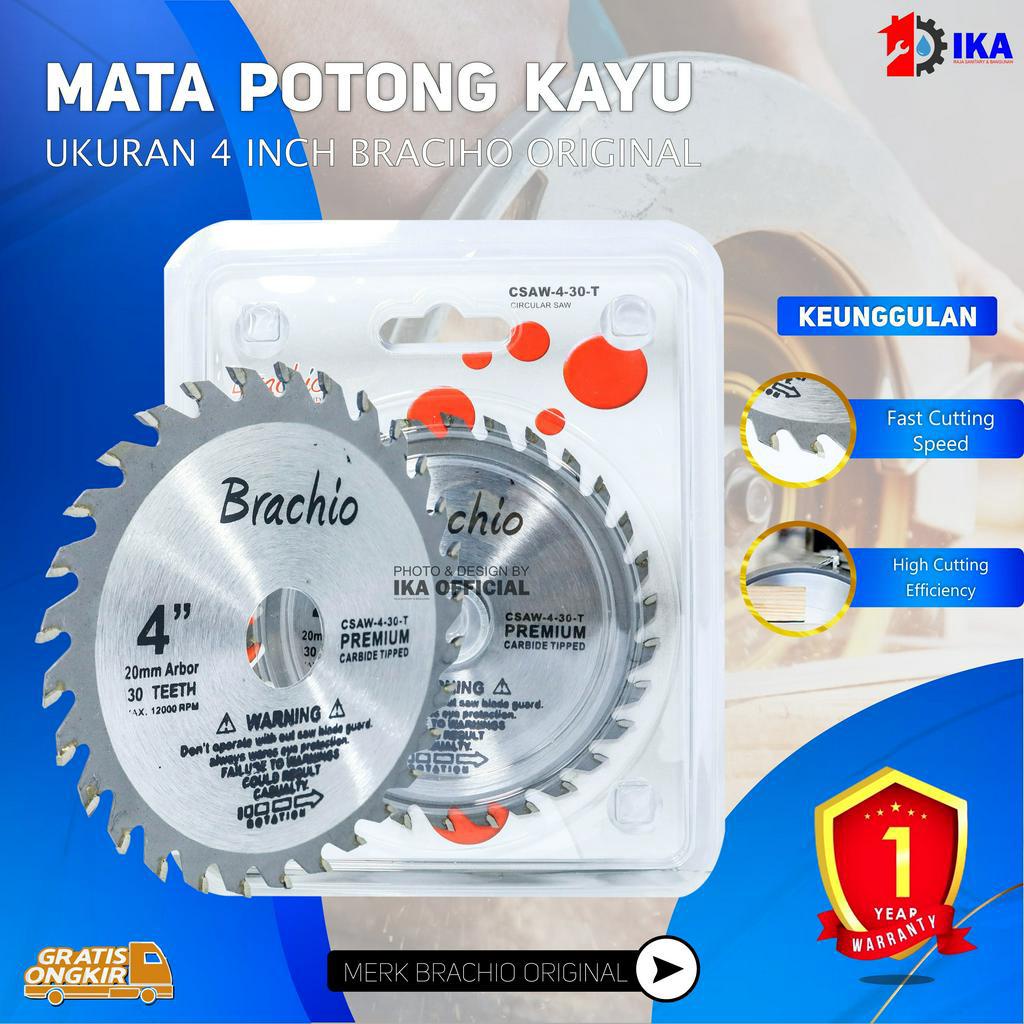 mata gerinda potong triplek / kayu / Saw Blade 4 X 30 40 teeth /7 x 40 teeth BRACHIO ORIGINAL TAJAM KUAT