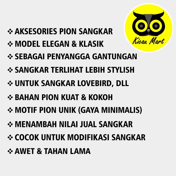 PION SANGKAR KANDANG BURUNG LOVEBIRD LOVE BIRD LB PVC BULAT ANTI PECAH PENYANGGA GANTUNGAN PION