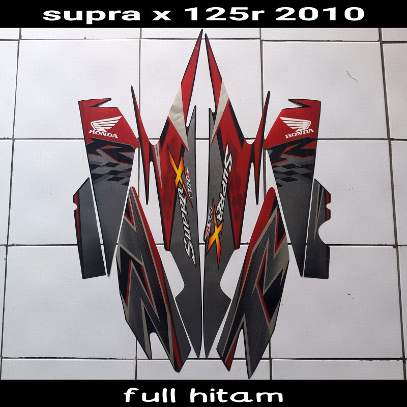stiker body motor supra x 125r tahun 2010 Full Hitam