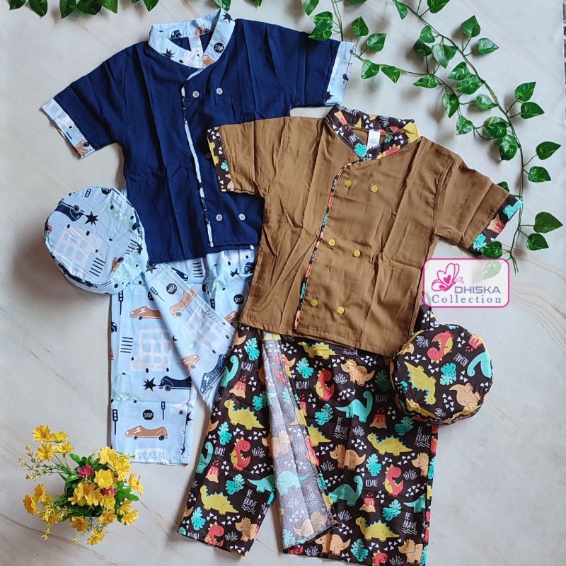 4-7Thn SARKOCI LittleKoda (A) Sarung Koko Peci Anak