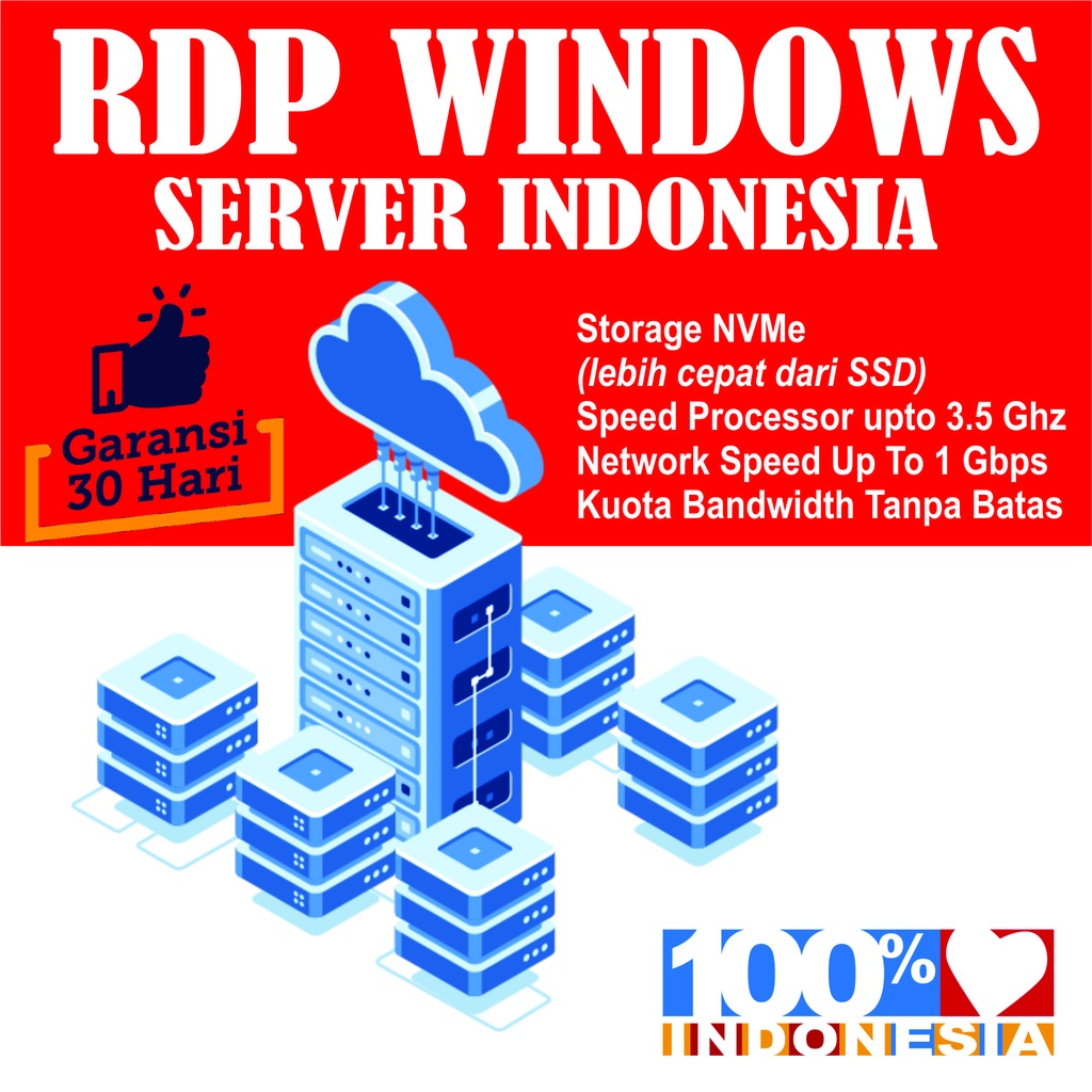 SERVER INDONESIA RDP Windows Murah &amp; Bergaransi 30 Hari Bisa DI PERPANJANG