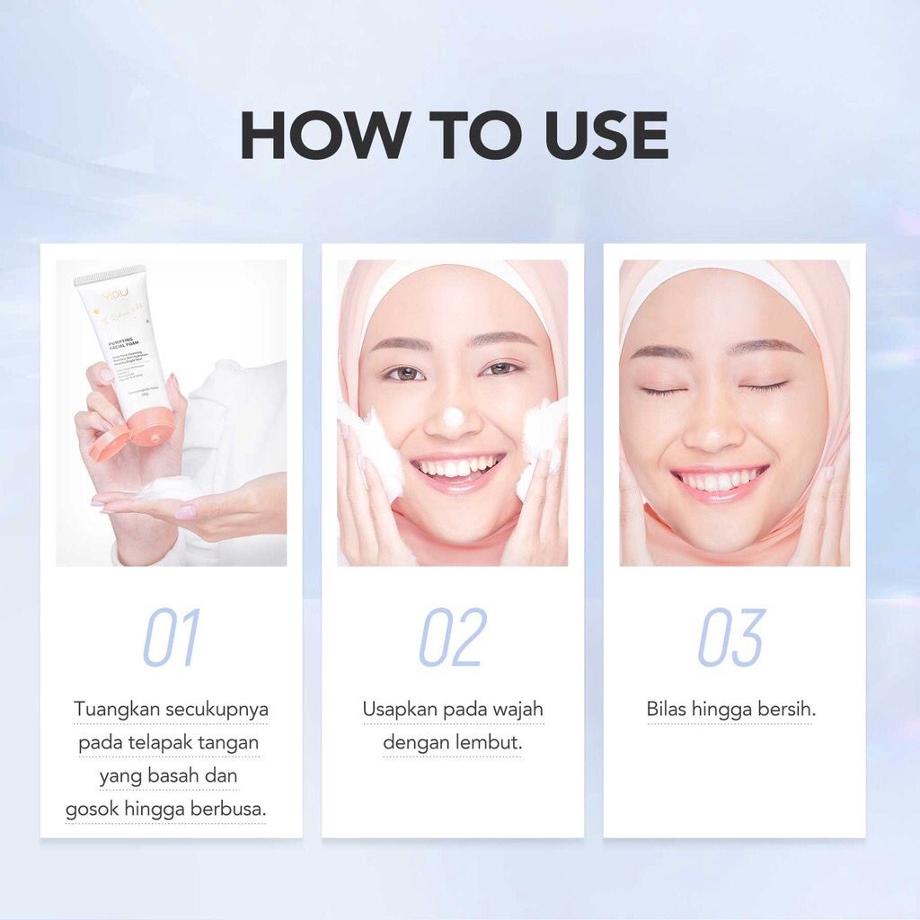 BPOM YOU Radiance White Purifying Facial Foam Cleanser Wash Sabun Wajah Muka