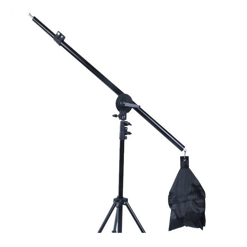 Video Boom Arm Stand Bracket Telescopic Lampu Foto Studio - Hitam