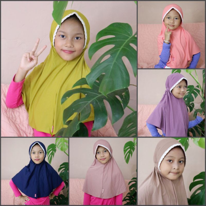 Hijab anak bergo instant kaos manis