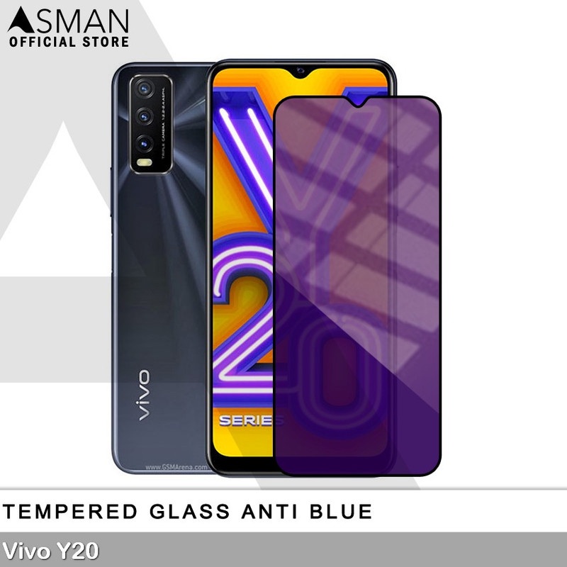 Tempered Glass Blue Light Full Lem VIVO Y20 Anti Radiasi Screen Protector