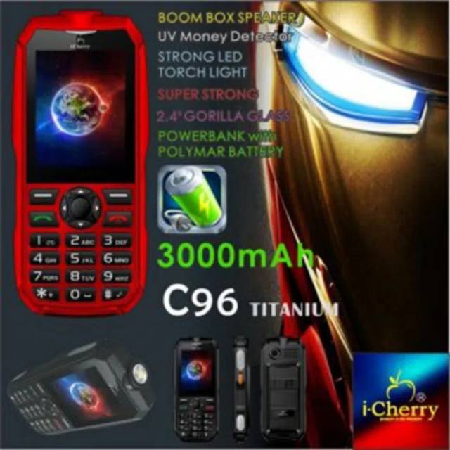 Icherry C96 Tittanium (Gorilla Glass) bisa jadi powerbank