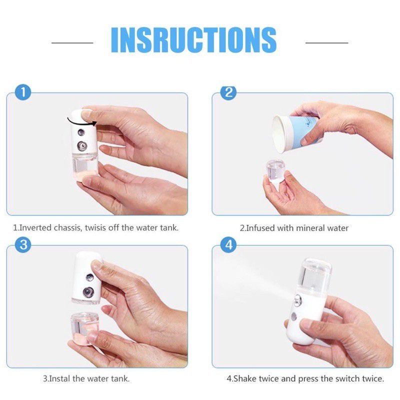 Nano Spray Portable Mini USB Portable Nano Spray Genggam Bisa Di Isi Air pelmbab wajah