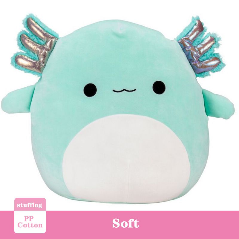 40cm Mainan Plush Axolotl Teal Green Anastasia Doll Toy Gift Kids Soft Squishmallow Boneka