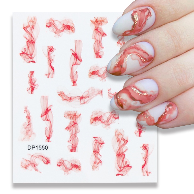 Stiker Kuku 3D Motif Bunga Ungu Dan Daun Untuk Dekorasi Nail Art