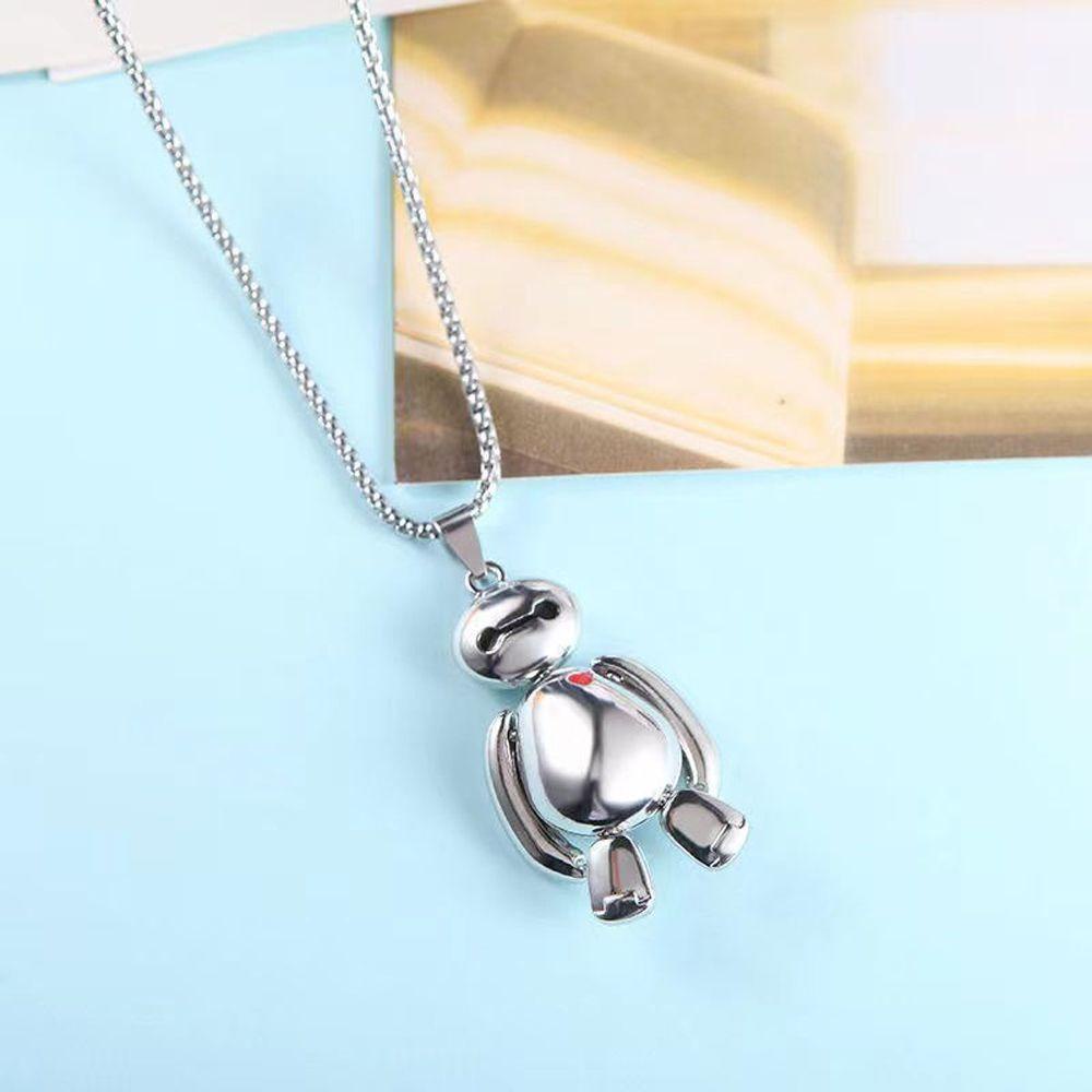 Mxbeauty Liontin Kalung Fashion Kartun Hadiah Baymax Cinta Anggota Badan Bergerak Sweater Rantai Kalung