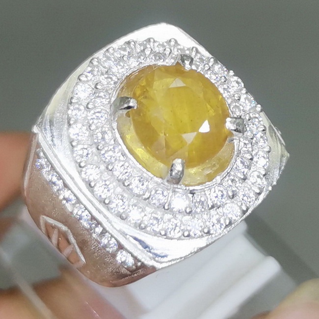 batu cincin yakut asli bagus ring perak