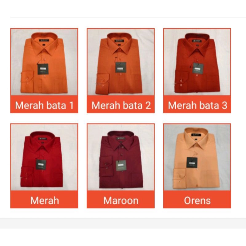 ALISAN REGULER, ALISAN KEMEJA REGULER FIT LENGAN PANJANG ORIGINAL ( MERAH & ORENS )