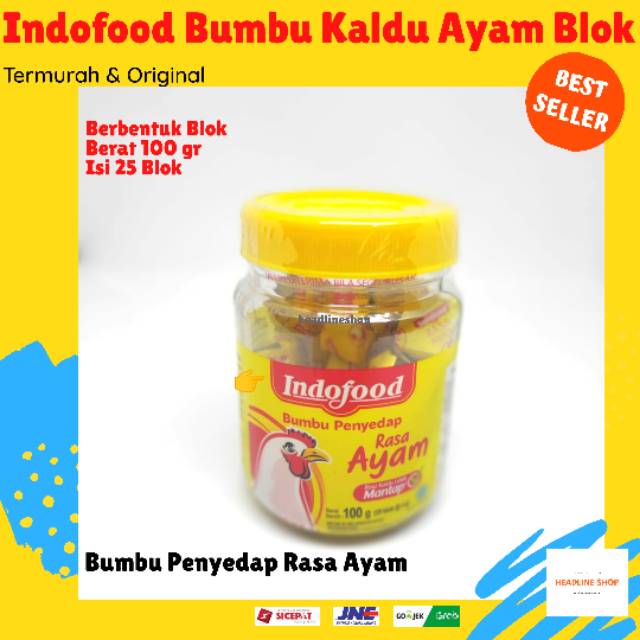 

Indofood Bumbu Kaldu Ayam Blok /Bumbu Penyedap Rasa Ayam Kaldu Ayam Block Cube 100 gr