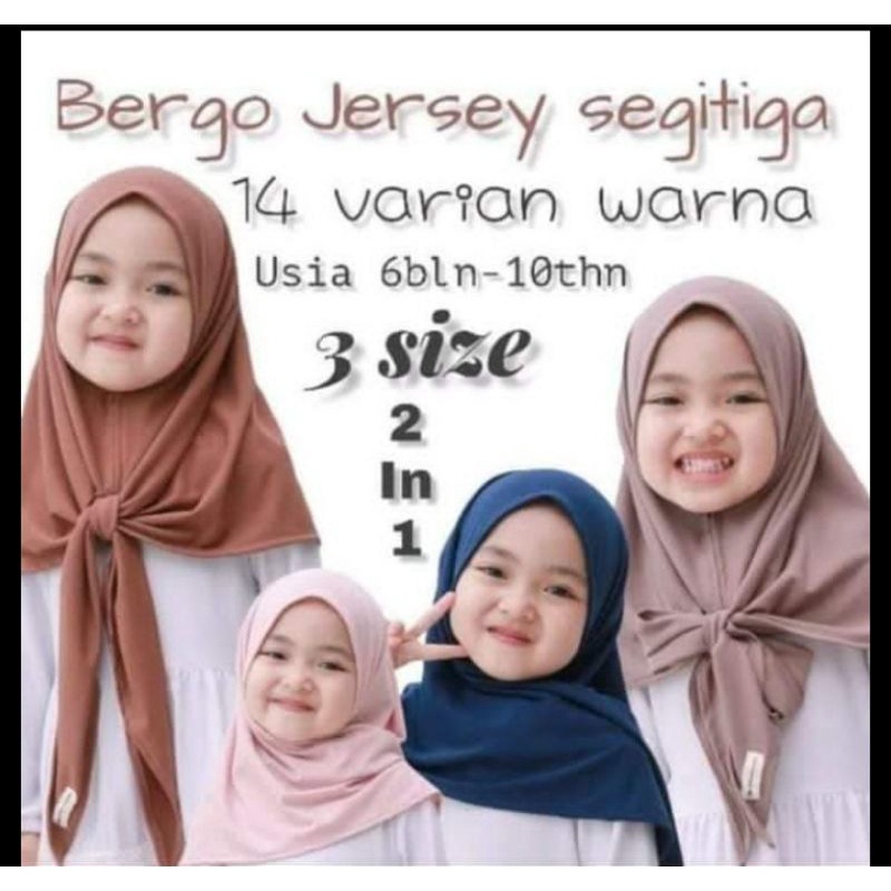 Jilbab Segitiga Instant Baby dan Anak Jersey zoya Tebal