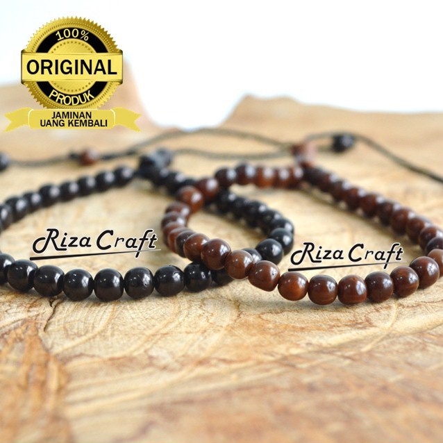 Sepasang Gelang Tasbih Couple Kayu Kaukah Kokka Asli Arab 33 Butir